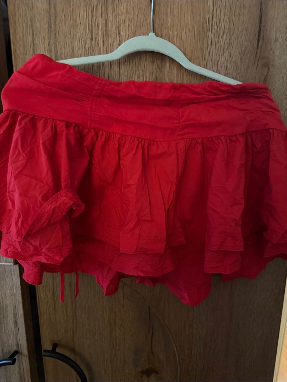 Red Tiered Ruffle Mini Skirt - Women